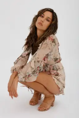 Zimmerman Aerial Flounce Playsuit Floral Print Size 0/AU 8 for rent on The Volte - image 4