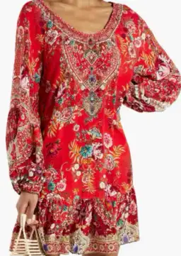 Camilla Frill Dress Red Print Size 18  for rent on The Volte - image 1