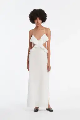 Sir the Label Allegra Frill Maxi Dress Ivory Size 2 / AU 10 for rent on The Volte - image 1
