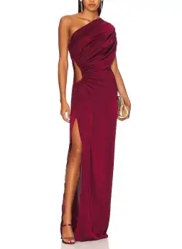 Andrea Iyamah x Revolve Aylo One Shoulder Dress Oxblood Size S / Au 8 for rent on The Volte - image 1
