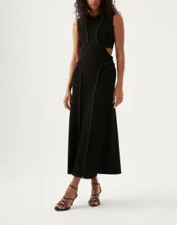 Aje Arp Cut Out Knit Midi Dress Black Size S / Au 8 for rent on The Volte - image 1