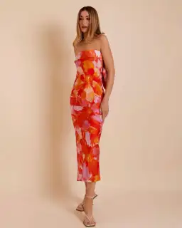 Lover Annika Bow Slip Midi Dress Floral Size 14 for rent on The Volte - image 1
