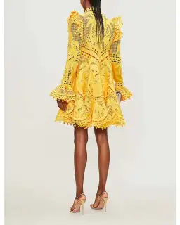 Zimmermann Yellow Brightside Palm Mini Dress Yellow Size 0 / AU 8 for rent on The Volte - image 2
