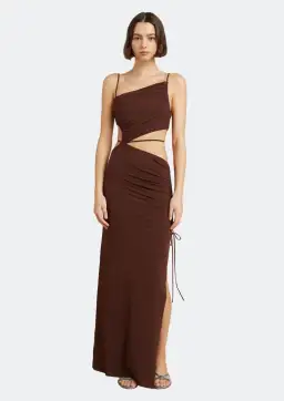 Bec & Bridge Dilkon Brown Maxi Dress Brown Size AU 12  for rent on The Volte - image 1