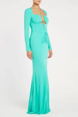 Rachel Gilbert Riccardo Gown Green Size AU 12