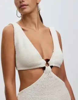 Cult Gaia Bank Dress in Off White Size AU 10
