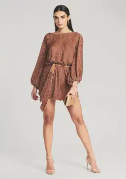 Retrofete Grace Dress Bronze Gold Sequin Size S/AU 8