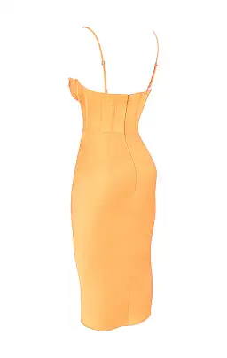House of CB Myrna Corset Midi Dress Orange Size S/AU 8 for rent on The Volte - image 7