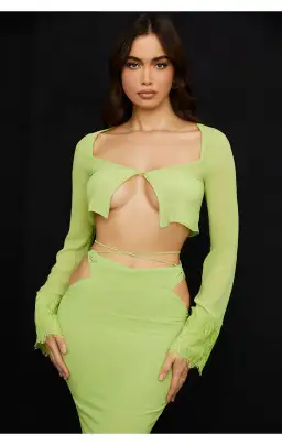 House of CB Tara top and Madeline Skirt Set Green Size S/Au 8  for rent on The Volte - image 1