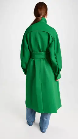Zimmermann Celestial Funnel Neck Coat Green Size 0/ AU 6 to 8 for rent on The Volte - image 3