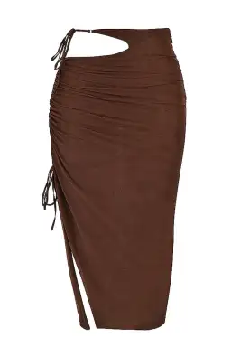 House of CB Mistress Rocks Theory Top and Purity Skirt Set Brown Size XL for rent on The Volte - image 5