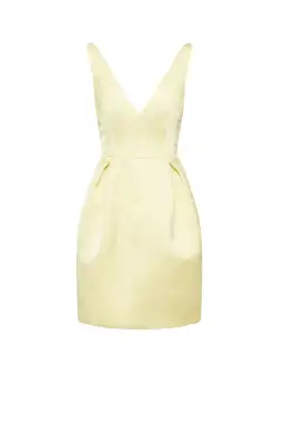 Scanlan Theodore Satin Mini Dress Yellow Size AU 12 for rent on The Volte - image 3