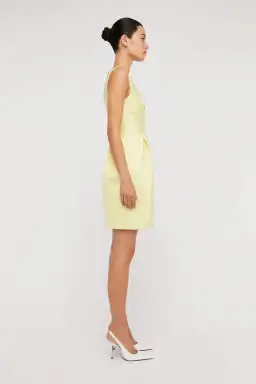 Scanlan Theodore Satin Mini Dress Yellow Size AU 12 for rent on The Volte - image 2