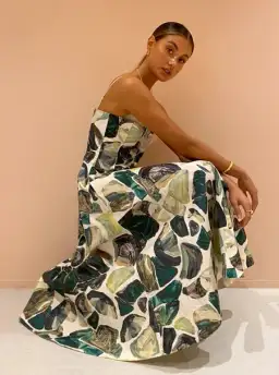 Alemais Siena Bandeau Midi Dress in Green Size AU 12  for rent on The Volte - image 3