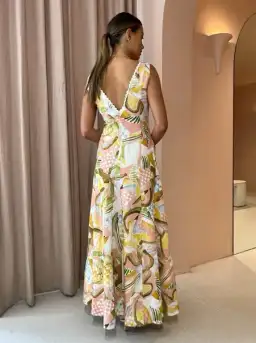 By Nicola Wavy Maxi Dress in Swirl Check Multi Size AU 6 for rent on The Volte - image 2