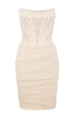House of CB Leila Strapless Mesh Corset Dress Ivory Size XS/Au 6 for rent on The Volte - image 6