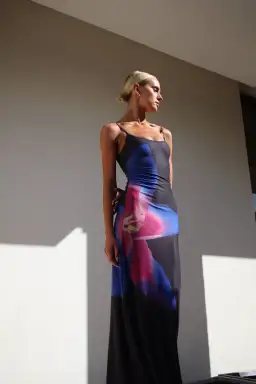 With Harper Lu Midnight Lily Floral Slip Dress Size M/Au 10 for rent on The Volte - image 11