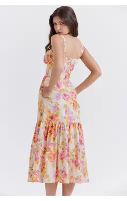 House of CB Elia Midi Dress Ivory Floral Size L / Au 12 (+cup) for rent on The Volte - image 3