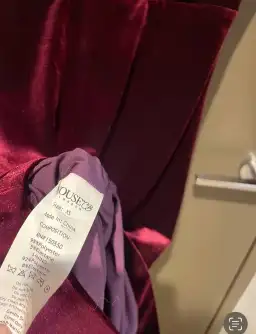 House Of CB Martinella  Velvet Off Shoulder Pencil Dress Red Wine Size 6 for rent on The Volte - image 7