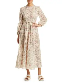 Zimmermann Honour High Neck Dress Cream Floral Size 1/AU 10 for rent on The Volte - image 2