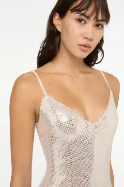 Manning Cartel High Voltage Slip Dress Nude Silver Size 6 for rent on The Volte - image 6