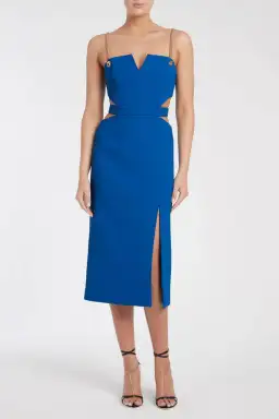 Rebecca Vallance Iman Cut Out Dress Blue Size 8
