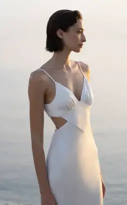 Shona Joy La Lune Backless Midi Dress Cream Size 10 for rent on The Volte - image 2