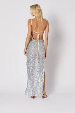 Winona Chroma Tie Back Dress Silver Size AU 10 for rent on The Volte - image 3