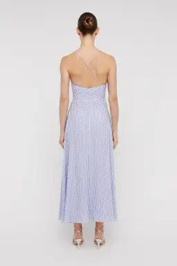 Scanlan Theodore Gingham Strappy Dress Mauve Size 8 for rent on The Volte - image 3