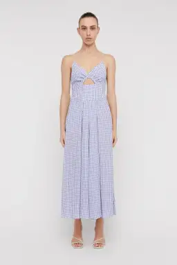Scanlan Theodore Gingham Strappy Dress Mauve Size 8 for rent on The Volte - image 1
