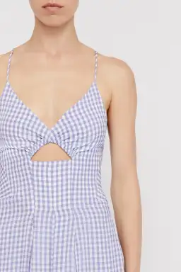 Scanlan Theodore Gingham Strappy Dress Mauve Size 8 for rent on The Volte - image 2