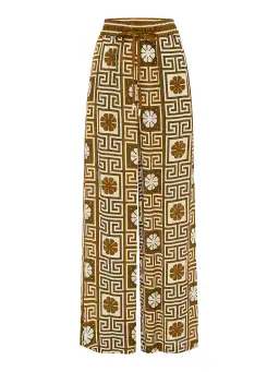 Alemais Dimi Jacquard Shirt and Pants Set Chocolate/Creme Size 10  for rent on The Volte - image 3