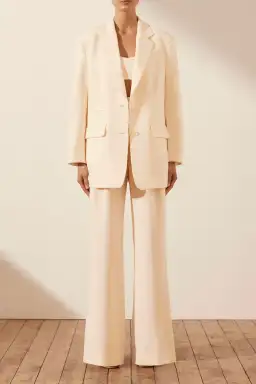 Shona Joy Irena Oversized Blazer Cream Size 10 for rent on The Volte - image 1