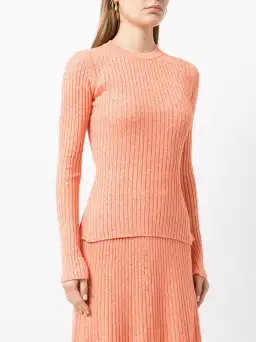 Anna Quan Elesha Top and Felicia Skirt Ribbed Knit Set Orange Zest Size AU 6 for rent on The Volte - image 2