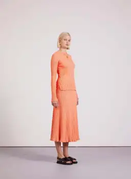 Anna Quan Elesha Top and Felicia Skirt Ribbed Knit Set Orange Zest Size AU 6 for rent on The Volte - image 4