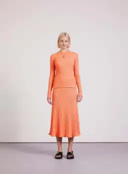 Anna Quan Elesha Top and Felicia Skirt Ribbed Knit Set Orange Zest Size AU 6 for rent on The Volte - image 3