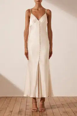 Shona Joy La Lune Bias Slip Maxi Dress Cream Size 8