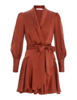 Zimmermann Silk Wrap Mini Dress Sienna Size 1 / Au 10 for rent on The Volte - image 3