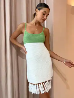 Viktoria & Woods Psychedelic Dress Ivory/Emerald Multi Size 4/Au 14 for rent on The Volte - image 3