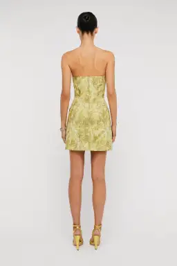 Scanlan Theodore Tinsel Linen Mini Dress Lime Size 10  for rent on The Volte - image 4