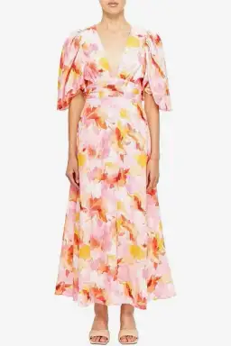Acler The Hamilton Dress in Pink Floral Size 10 for rent on The Volte - image 1