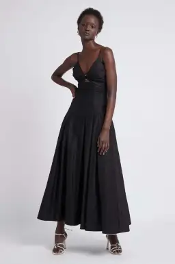 Aje Solstice Strappy Ring Midi Dress Black Size AU 10 for rent on The Volte - image 1