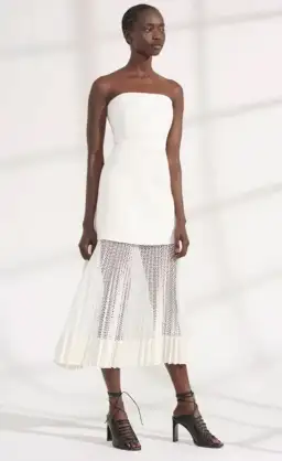 Dion Lee Net Pleat Dress Ivory Size AU 8 for rent on The Volte - image 2