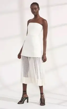 Dion Lee Net Pleat Dress Ivory Size AU 8 for rent on The Volte - image 1