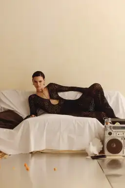 Sir The Label Rayure Long Sleeve Maxi Black Size AU 8 for rent on The Volte - image 3