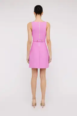 Scanlan Theodore Crepe Knit Bow Belt Dress Pink Size Small/Au 8  for rent on The Volte - image 3