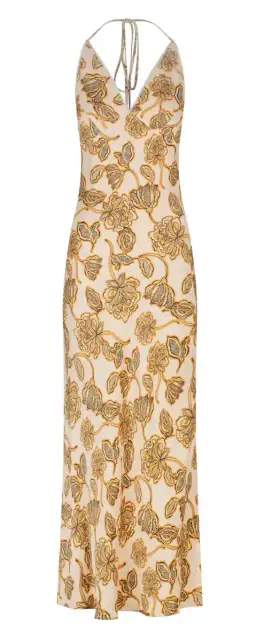 Hansen and Gretel Meadow Bias Backless Dress Peach Floral Size S / Au 8 for rent on The Volte - image 4