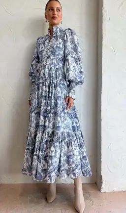 Palm Noosa Royal Flush Dress Jungle Blue Size 10  for rent on The Volte - image 3