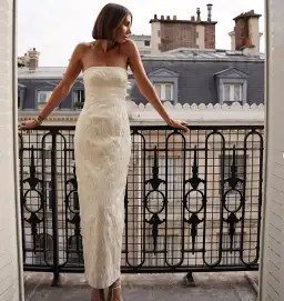 Sir the Label Etienne Column Gown Cream Size 8 for rent on The Volte - image 1