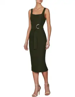 Shona Joy Davis Fitted Midi Dress Green Size 6 for rent on The Volte - image 1